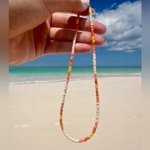 handmade orange beach choker🌞